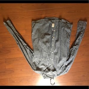 Men’s button down Chambray long sleeve dress shirt